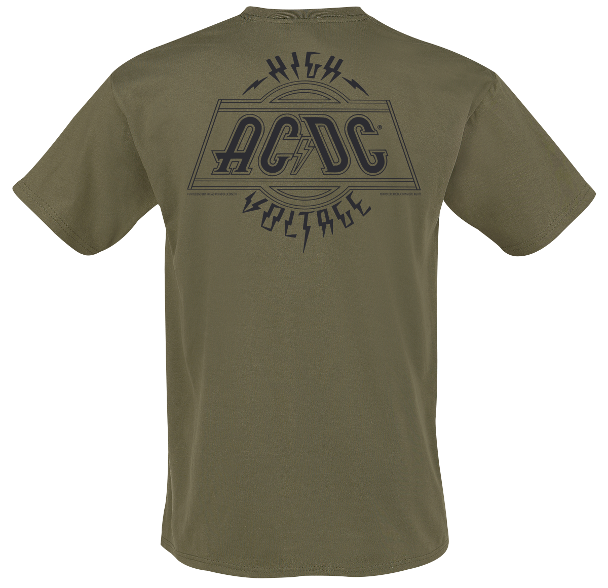 T-Shirt Manches courtes  de AC/DC - High Voltage - S à 4XL - pour Homme - olive - AC/DC - View 2