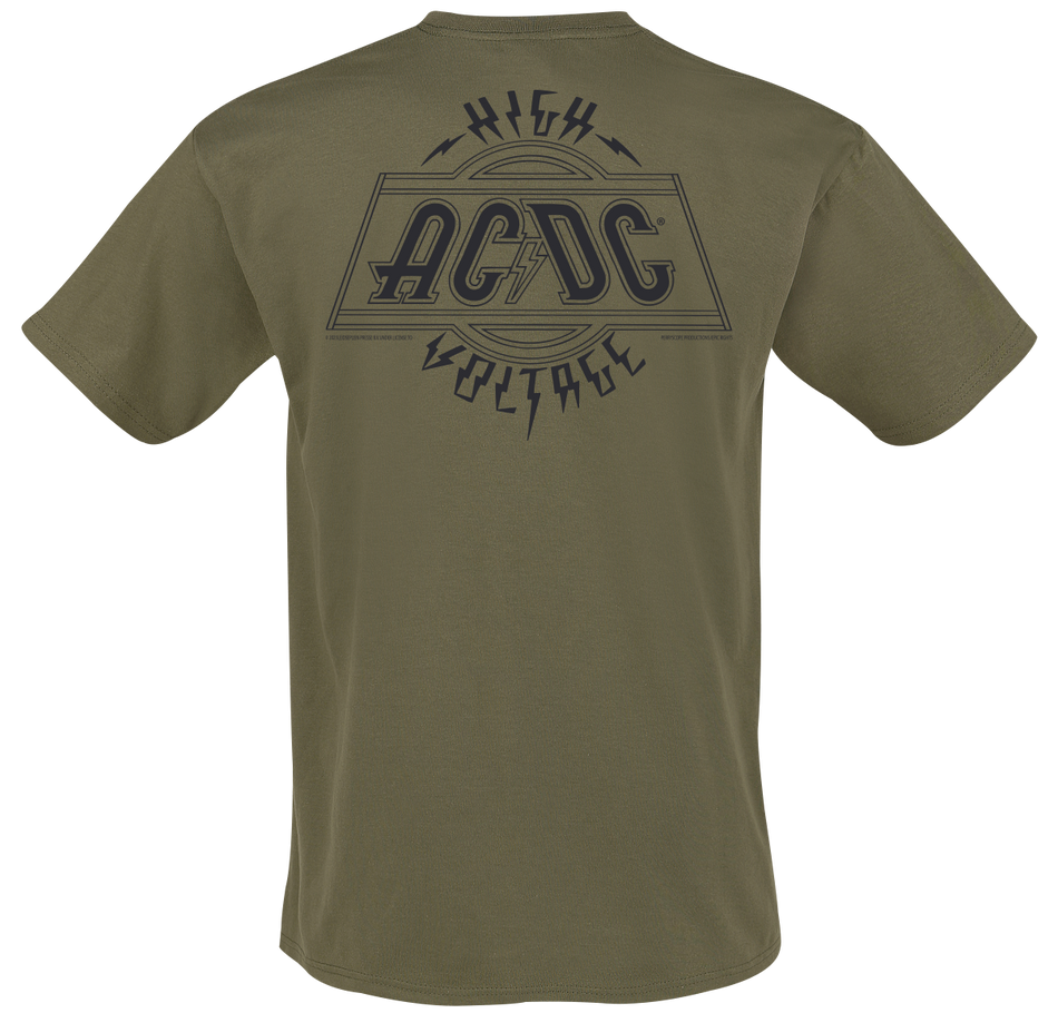 T-Shirt Manches courtes  de AC/DC - High Voltage - S à 4XL - pour Homme - olive - AC/DC - View 2
