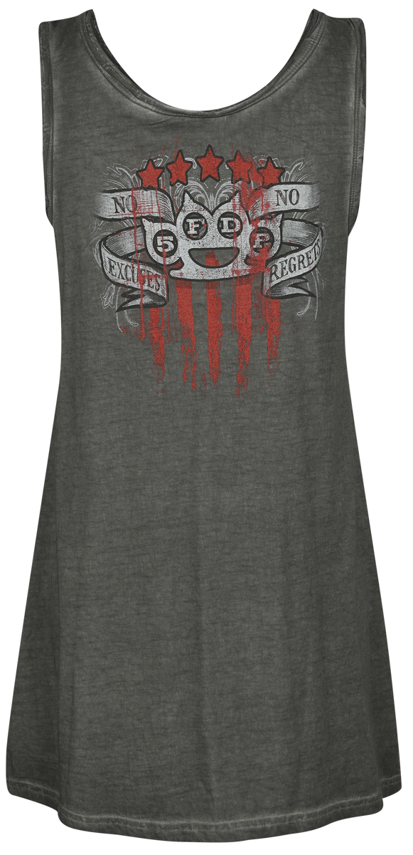 Top  de Five Finger Death Punch - No Regrets - S - pour Femme - gris - Five Finger Death Punch - View 2