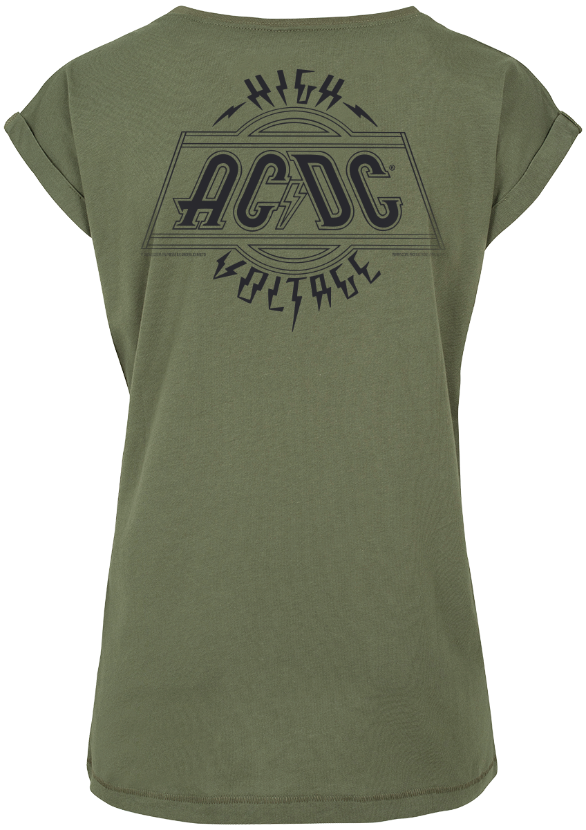 T-Shirt Manches courtes  de AC/DC - High Voltage - S à XL - pour Femme - olive - AC/DC - View 2