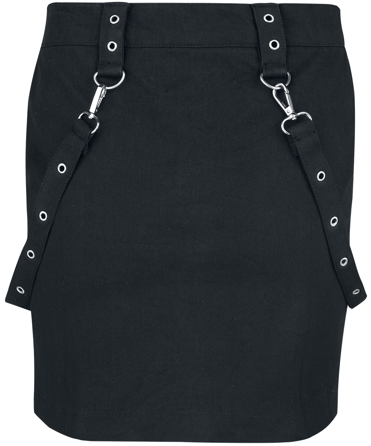 Jupe courte Gothic de Gothicana by EMP - Jupe avec Œillets & Sangles - S à XXL - pour Femme - noir - Gothicana by EMP - View 2