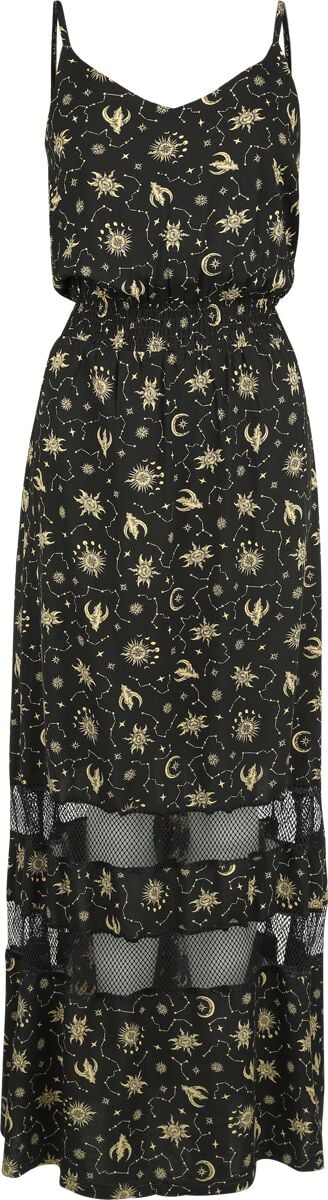 Robe longue  de Gothicana by EMP - Robe Étoiles, Soleil & Lune - S à XXL - pour Femme - noir - Gothicana by EMP