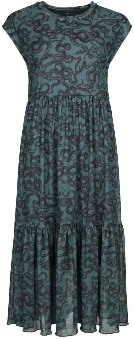 Robe longue  de Black Premium by EMP - Robe avec imprimé intégral serpent - S à M - pour Femme - vert - Black Premium by EMP