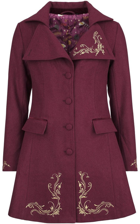 Manteau d'hiver  de Willy Wonka And The Chocolate Factory - Wonka - M à XL - pour Femme - bordeaux - Willy Wonka And The Chocolate Factory