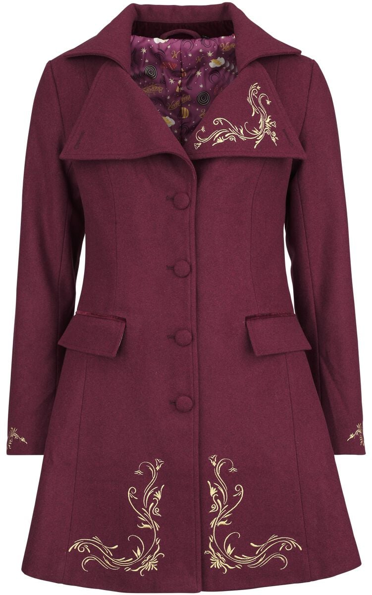 Manteau d'hiver  de Willy Wonka And The Chocolate Factory - Wonka - M à XL - pour Femme - bordeaux - Willy Wonka And The Chocolate Factory