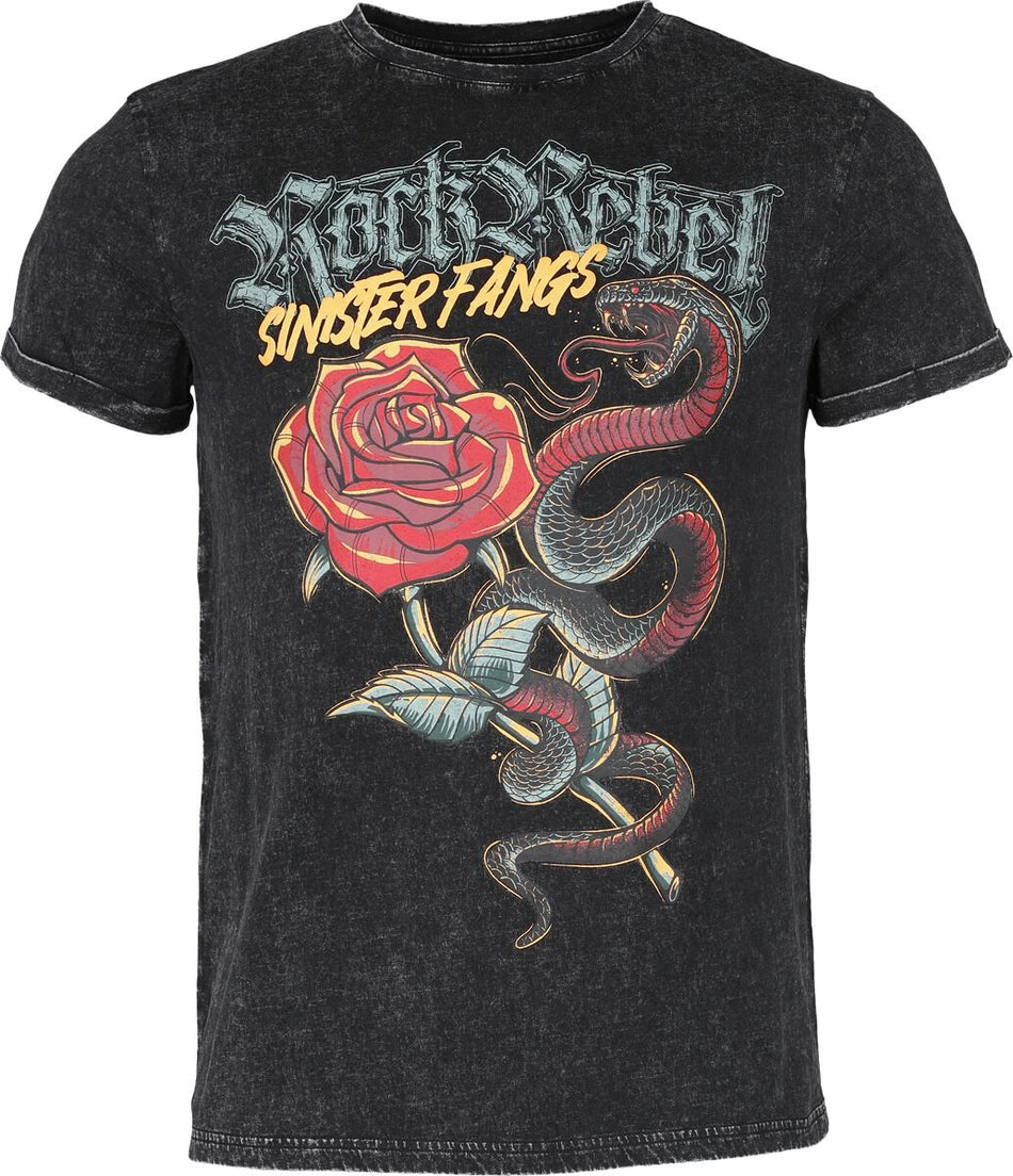 T-Shirt Manches courtes  de Rock Rebel by EMP - T-Shirt Impirmé Old-School - M à XXL - pour Homme - noir - Rock Rebel by EMP