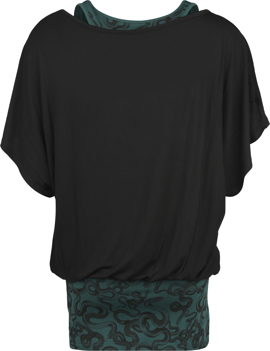 T-Shirt Manches courtes  de Black Premium by EMP - Robe 2-En-1 - Imprimé Serpent - S à XXL - pour Femme - noir - Black Premium by EMP - View 2