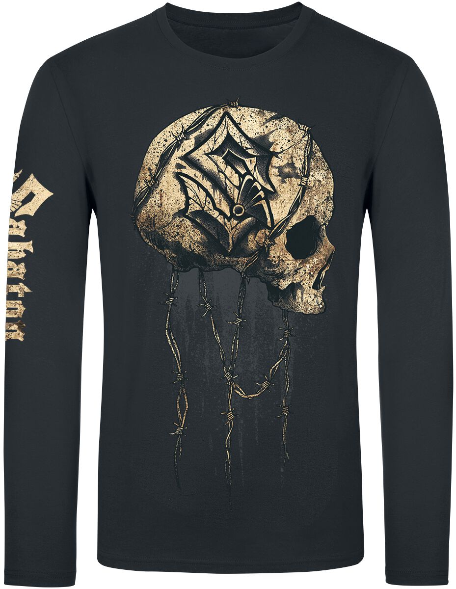 T-shirt manches longues  de Sabaton - Barbed Wire Skull - S à 4XL - pour Homme - noir - Sabaton
