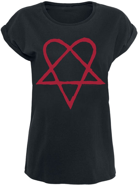 T-Shirt Manches courtes  de HIM - Dark Red Heartagram - S à 5XL - pour Femme - noir - HIM