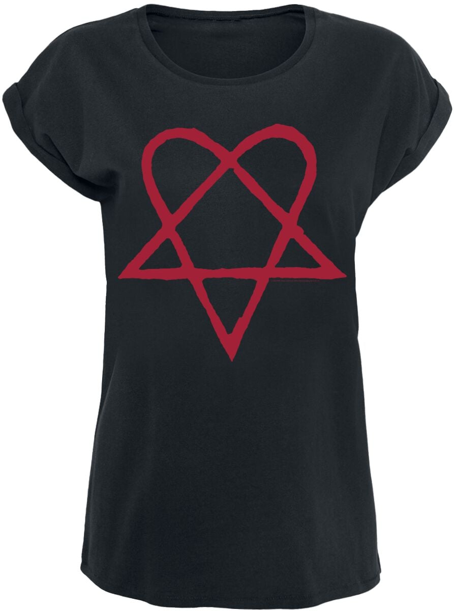 T-Shirt Manches courtes  de HIM - Dark Red Heartagram - S à 5XL - pour Femme - noir - HIM