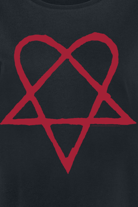 T-Shirt Manches courtes  de HIM - Dark Red Heartagram - S à 5XL - pour Femme - noir - HIM - View 2