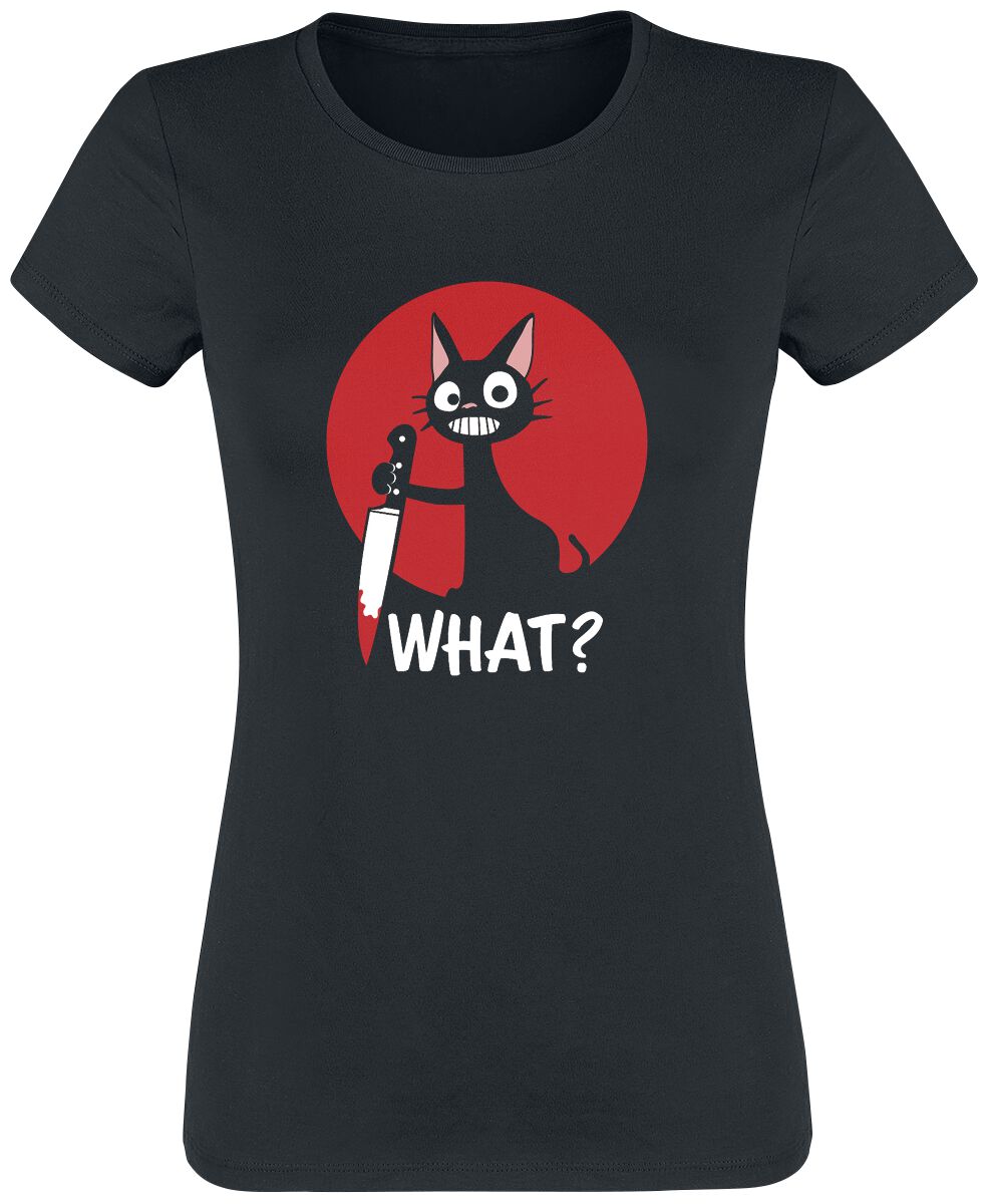T-Shirt Manches courtes Fun de Tierisch - What? - S à 3XL - pour Femme - noir - Tierisch