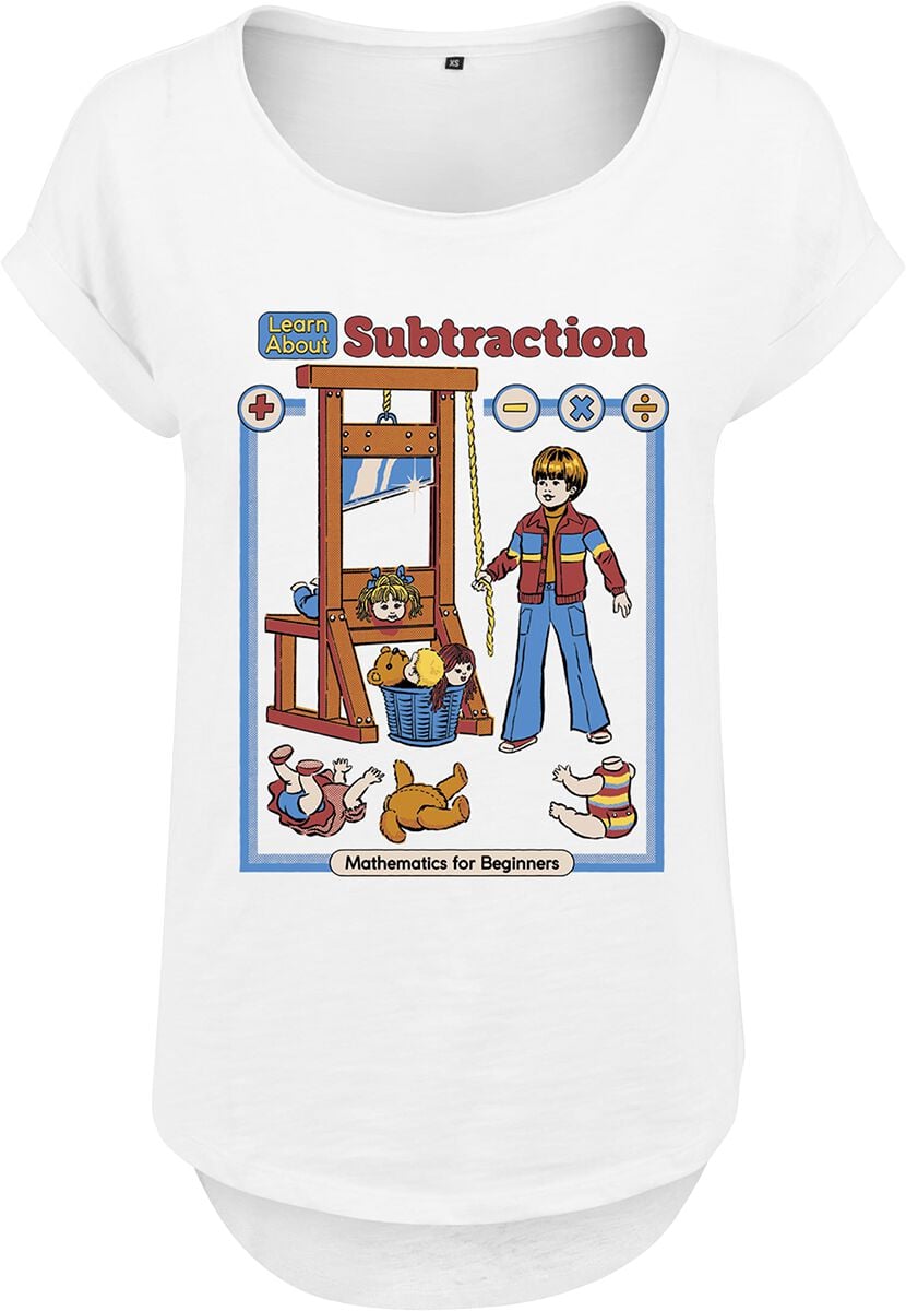 T-Shirt Manches courtes Fun de Steven Rhodes - Learn About Subtraction - M à XXL - pour Femme - blanc - Steven Rhodes