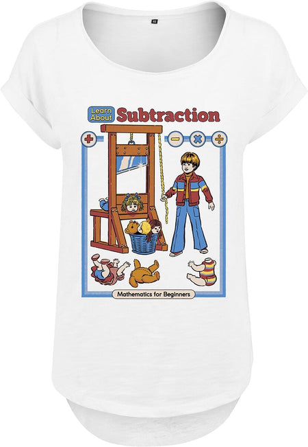 T-Shirt Manches courtes Fun de Steven Rhodes - Learn About Subtraction - M à XXL - pour Femme - blanc - Steven Rhodes