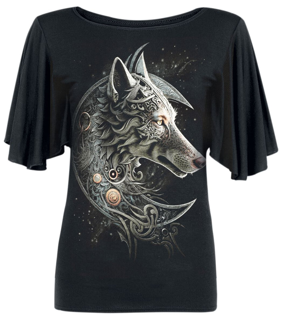T-Shirt Manches courtes Gothic de Spiral - Loup Celtique - S à 4XL - pour Femme - noir - Spiral