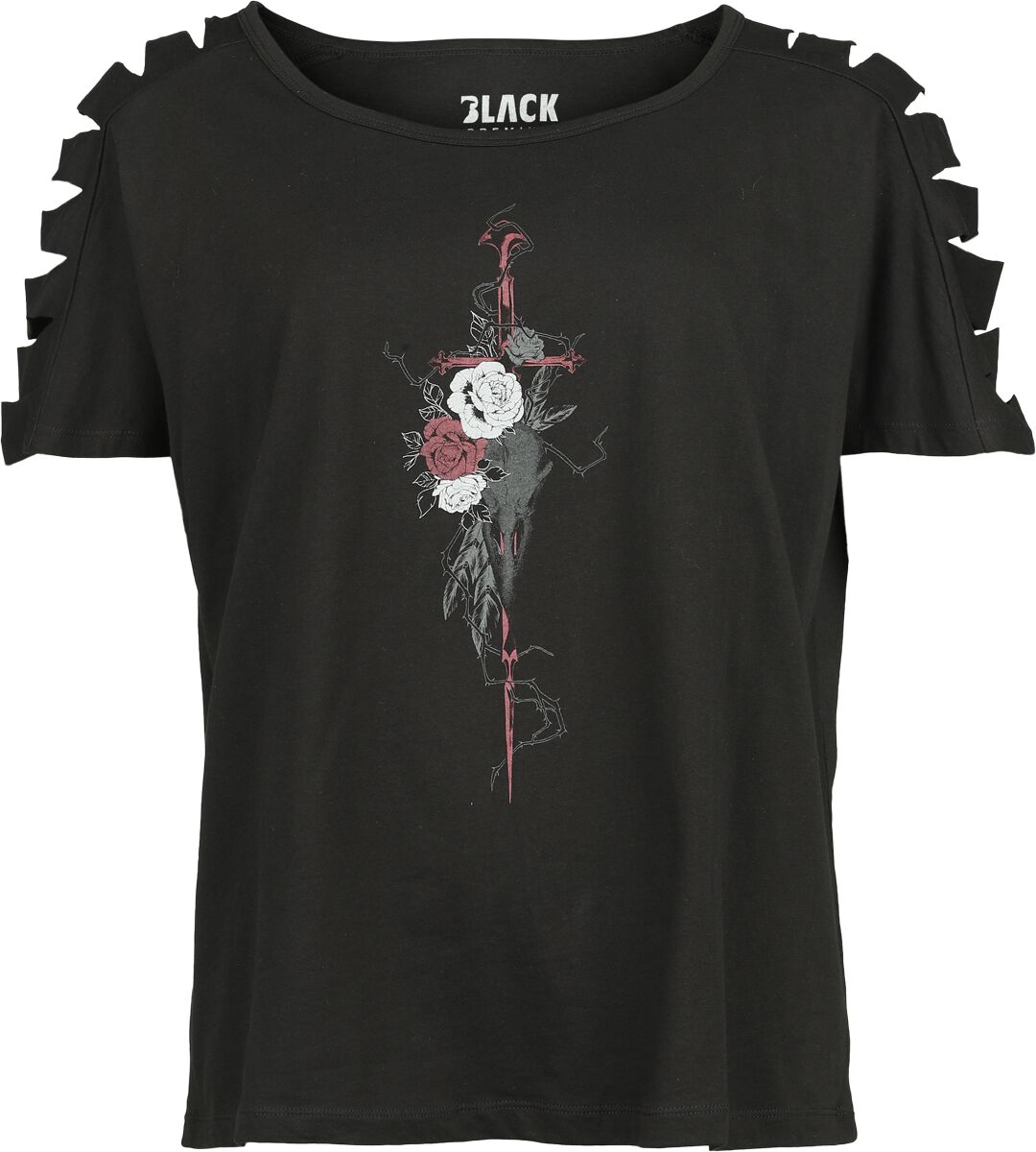 T-Shirt Manches courtes  de Black Premium by EMP - T-shirt avec Découpes - M - pour Femme - noir - Black Premium by EMP