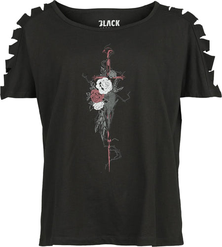 T-Shirt Manches courtes  de Black Premium by EMP - T-shirt avec Découpes - M - pour Femme - noir - Black Premium by EMP