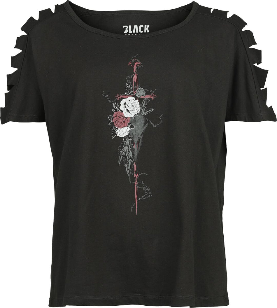 T-Shirt Manches courtes  de Black Premium by EMP - T-shirt avec Découpes - M - pour Femme - noir - Black Premium by EMP