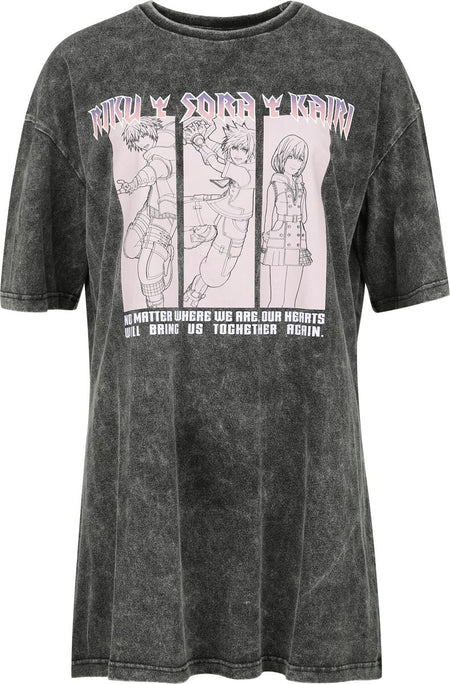 T-Shirt Manches courtes Gaming de Kingdom Hearts - Riku Sora Kairi - S à L - pour Femme - noir - Kingdom Hearts