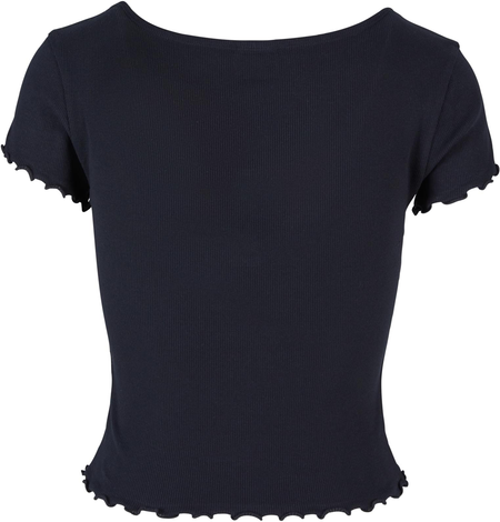 T-Shirt Manches courtes  de Urban Classics - T-shirt Babylock Côtelé - XS à M - pour Femme - noir - Urban Classics - View 2