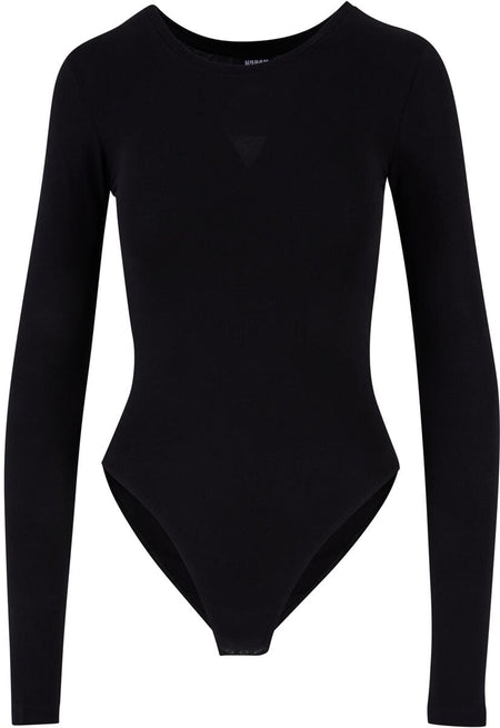 T-shirt manches longues  de Urban Classics - Body Manches Longues Jersey Stretch - S à XXL - pour Femme - noir - Urban Classics