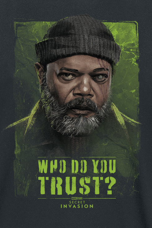 T-Shirt Manches courtes  de Secret Invasion - Who do you trust? - Nick Fury - S à M - pour Homme - noir - Secret Invasion - View 2