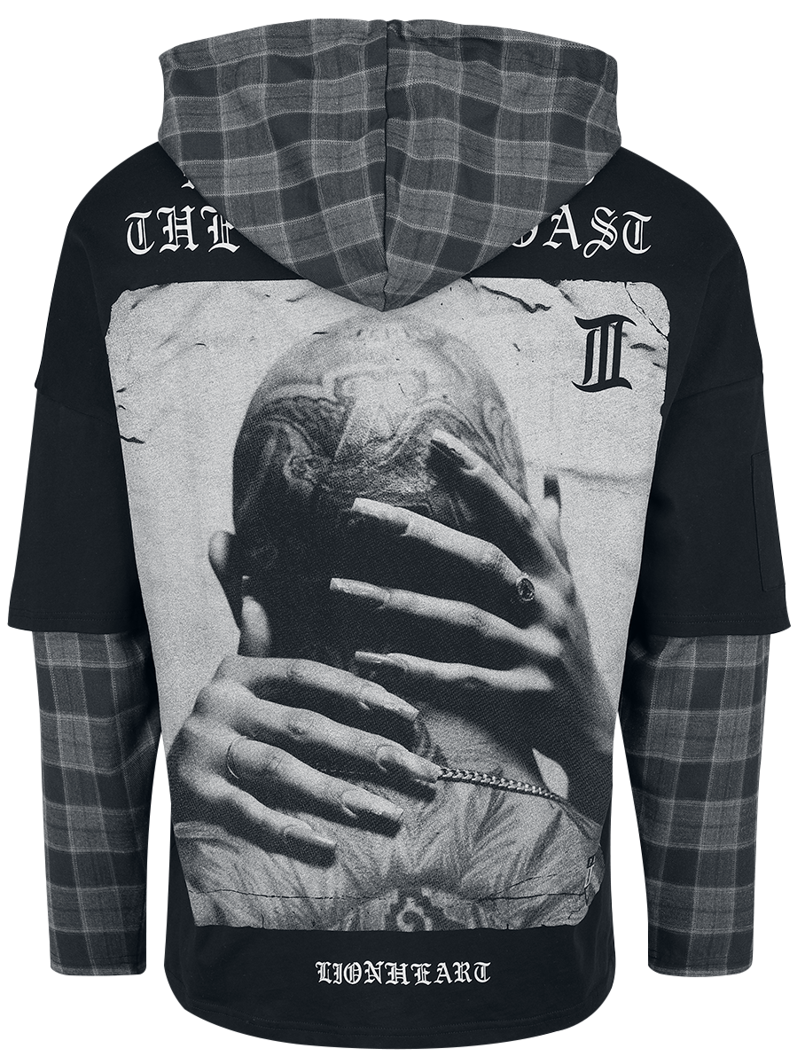 T-shirt manches longues  de Lionheart - EMP Signature Collection - Oversize - S à L - pour Homme - noir/gris - Lionheart - View 2