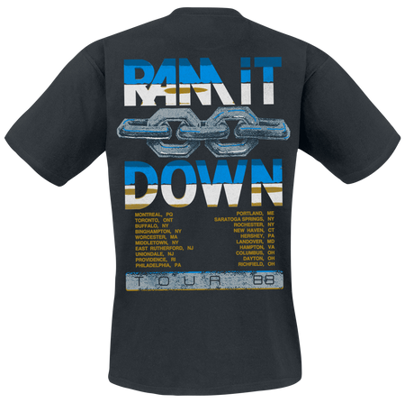 T-Shirt Manches courtes  de Judas Priest - Vintage Ram It Down Tour Dates - S à 4XL - pour Homme - noir - Judas Priest - View 2