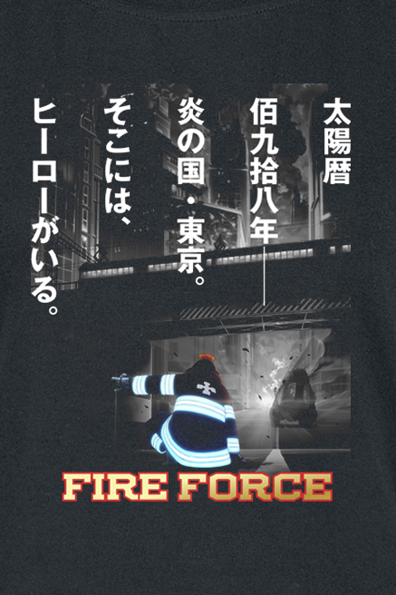 T-Shirt Manches courtes  de Fire Force - Infernal Attack - S à XL - pour Femme - noir - Fire Force - View 2