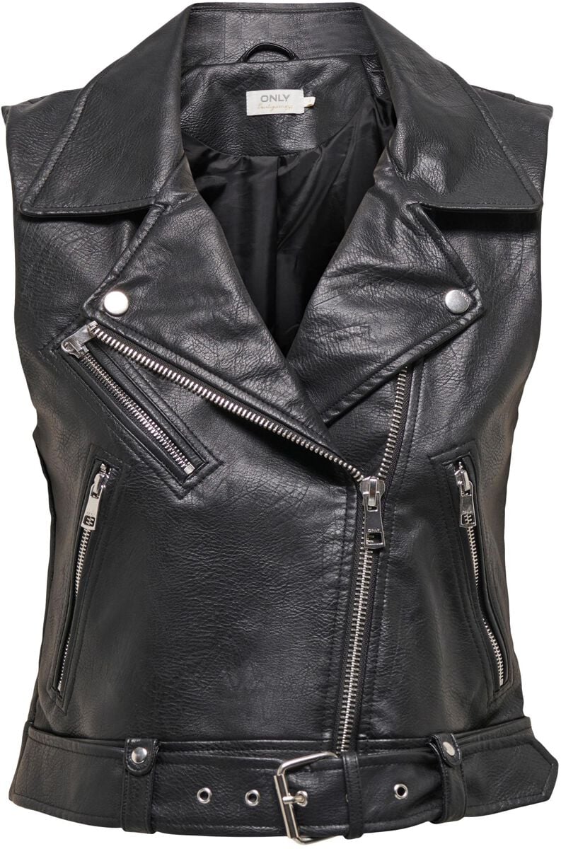 Veste  de Only - Onlvera Faux Leather Waistcoat - XS à L - pour Femme - noir - Only