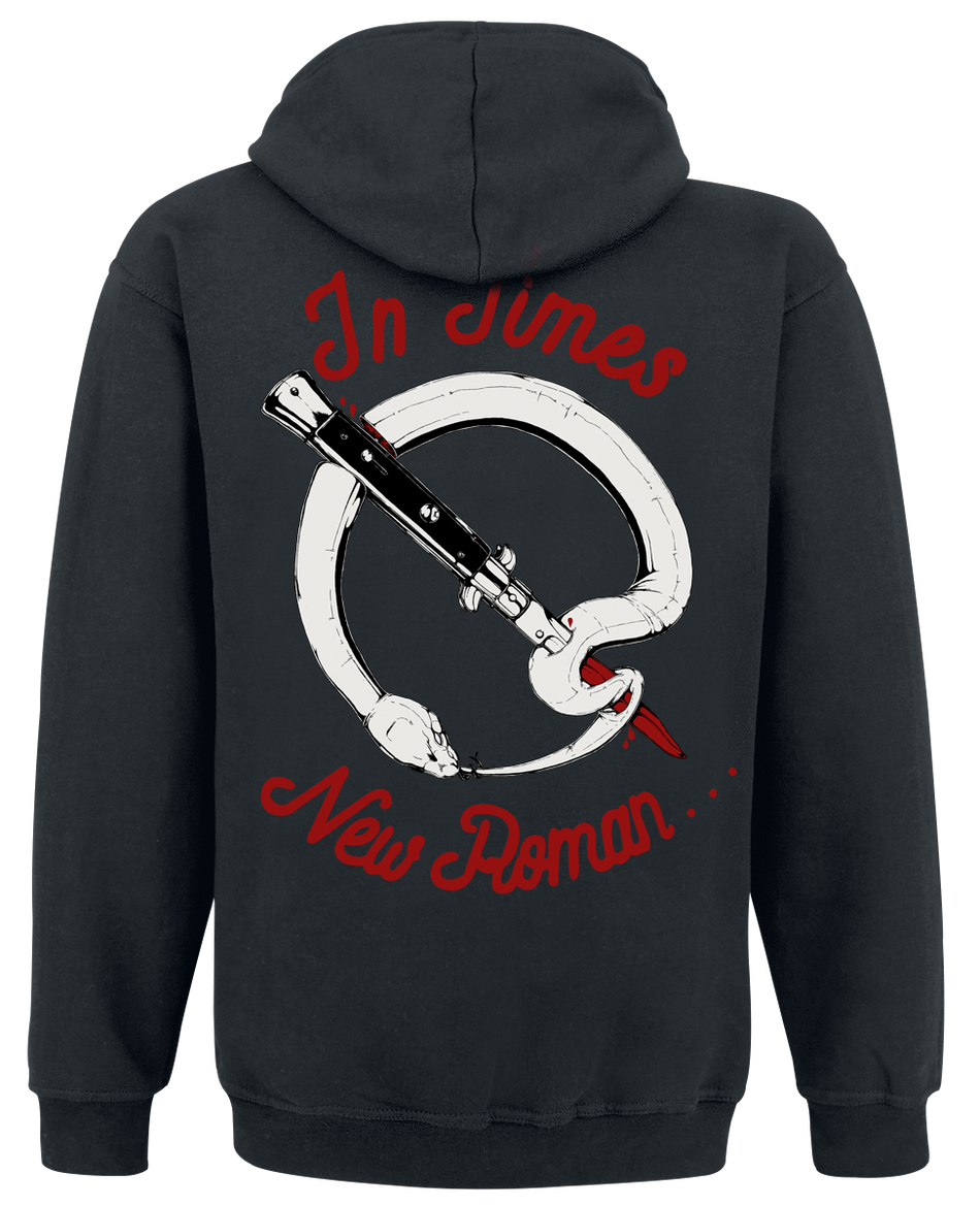 Sweat-shirt à capuche  de Queens Of The Stone Age - In Times New Roman - Snake Logo - S à 3XL - pour Homme - noir - Queens Of The Stone Age - View 2