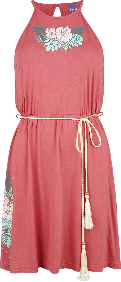 Robe mi-longue Disney de Lilo & Stitch - Stitch - Flowers - M à XXL - pour Femme - rose - Lilo & Stitch