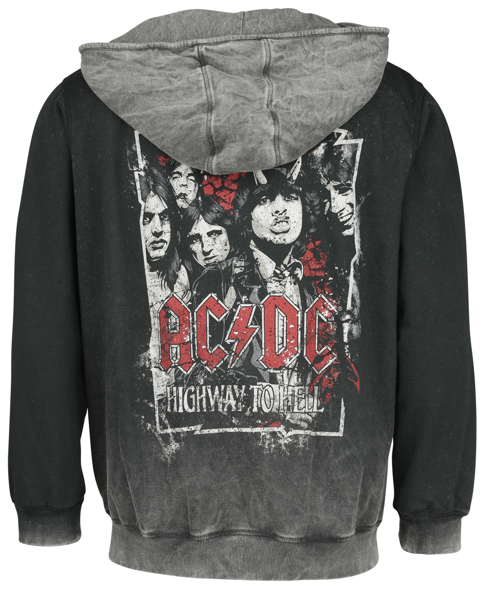 Sweat-shirt zippé à capuche  de AC/DC - Highway To Hell! - S à L - pour Homme - noir - AC/DC - View 2