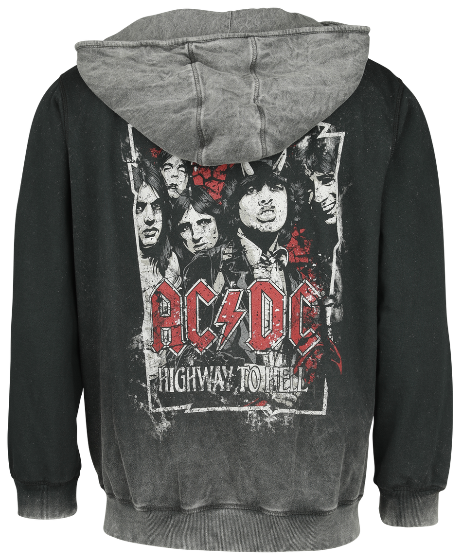 Sweat-shirt zippé à capuche  de AC/DC - Highway To Hell! - S à L - pour Homme - noir - AC/DC - View 2