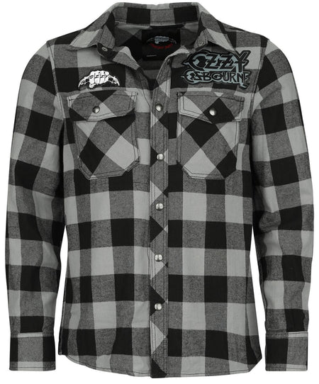 Chemise manches longues  de Ozzy Osbourne - Check Shirt - M à 3XL - pour Homme - noir/gris - Ozzy Osbourne