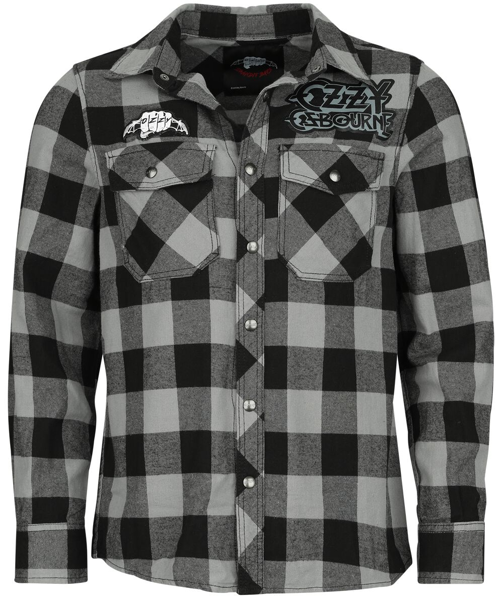 Chemise manches longues  de Ozzy Osbourne - Check Shirt - M à 3XL - pour Homme - noir/gris - Ozzy Osbourne