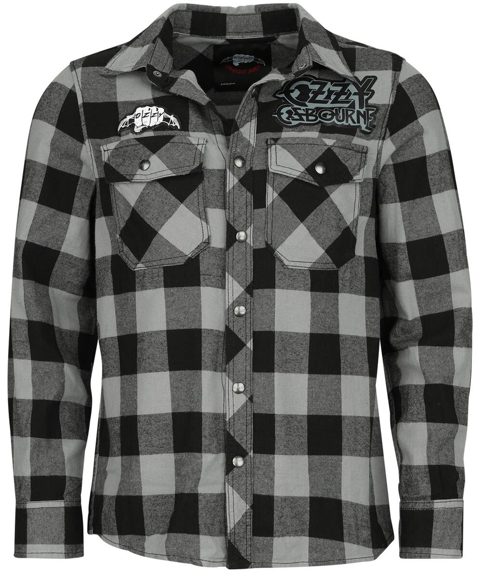 Chemise manches longues  de Ozzy Osbourne - Check Shirt - M à 3XL - pour Homme - noir/gris - Ozzy Osbourne