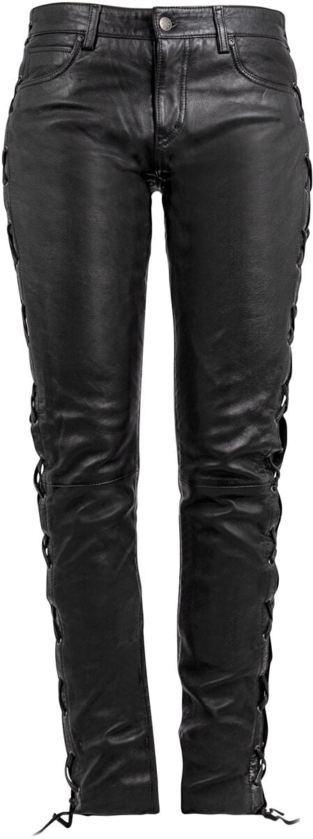 Pantalon en cuir  de Gipsy - GWTie UP Jeans - XS à 3XL - pour Femme - noir - gipsy
