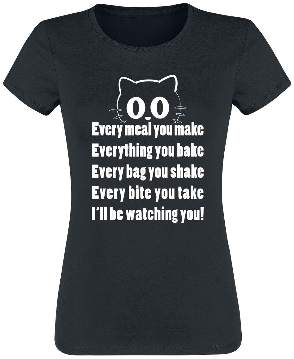 T-Shirt Manches courtes Fun de Tierisch - Every Meal You Make - S à 3XL - pour Femme - noir - Tierisch