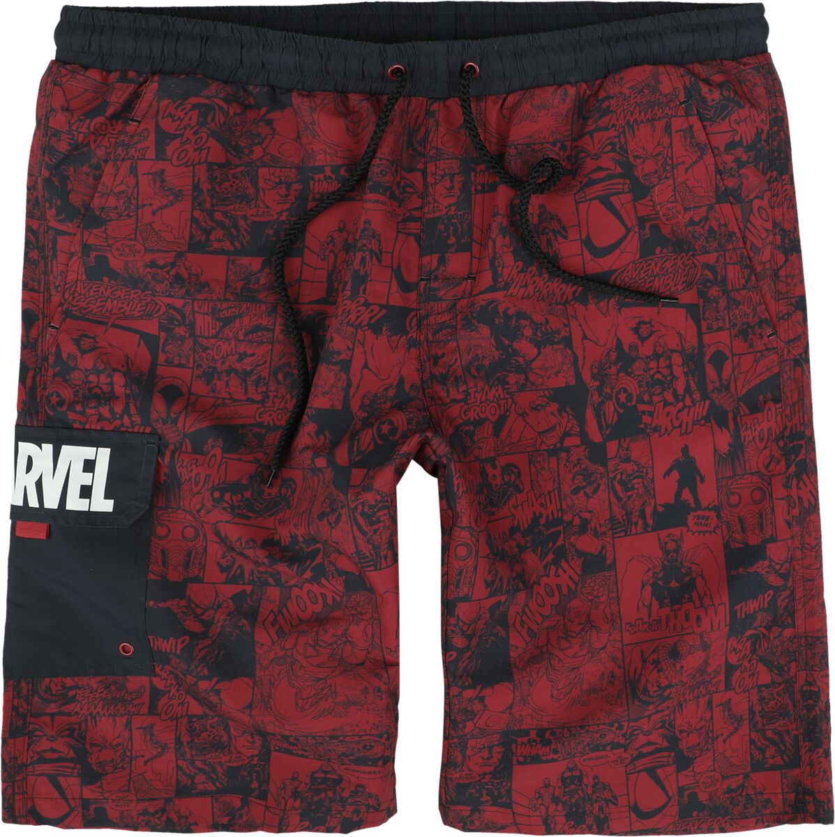 Short de bain Disney de Marvel - Comic - S à L - pour Homme - rouge foncé - Marvel
