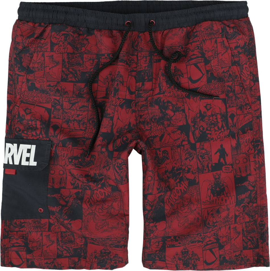 Short de bain Disney de Marvel - Comic - S à L - pour Homme - rouge foncé - Marvel