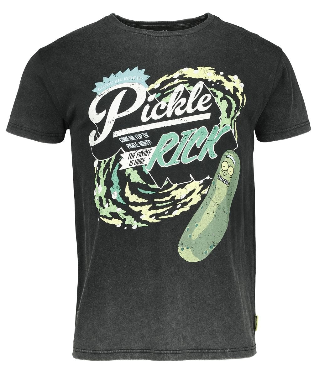 T-Shirt Manches courtes  de Rick & Morty - Pickle Rick - S à M - pour Homme - noir - Rick & Morty