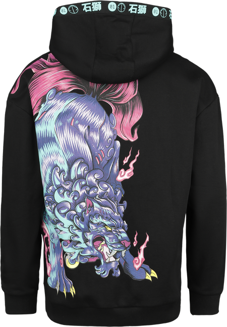 Sweat-shirt à capuche Gaming de NEOMACHI - FOO DOG - S à XL - pour Homme - noir - NEOMACHI - View 2
