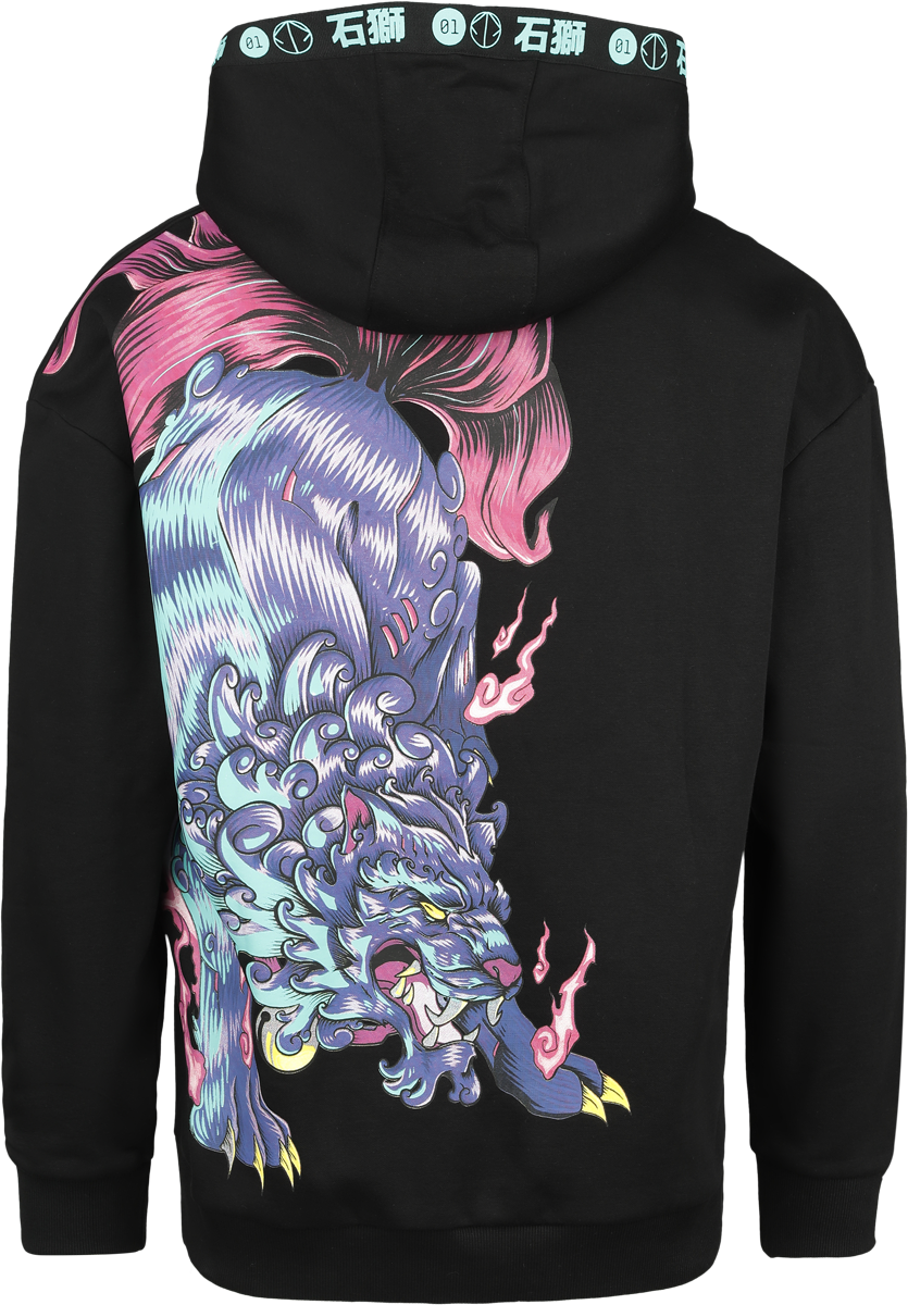 Sweat-shirt à capuche Gaming de NEOMACHI - FOO DOG - S à XL - pour Homme - noir - NEOMACHI - View 2
