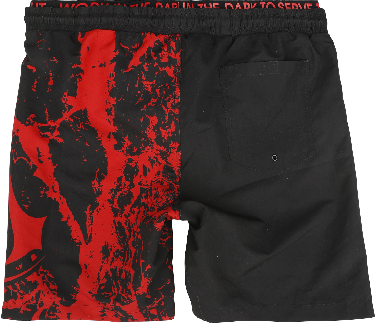Short de bain Gaming de Assassin's Creed - Assassin's Creed IV - Black Flag - Blason - S à XL - pour Homme - noir/rouge - Assassin's Creed - View 2