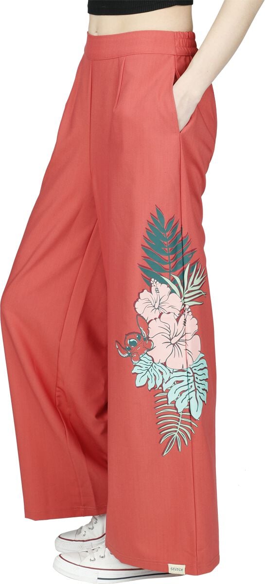 Pantalon en toile Disney de Lilo & Stitch - Stitch - Flowers - S à XXL - pour Femme - rose - Lilo & Stitch