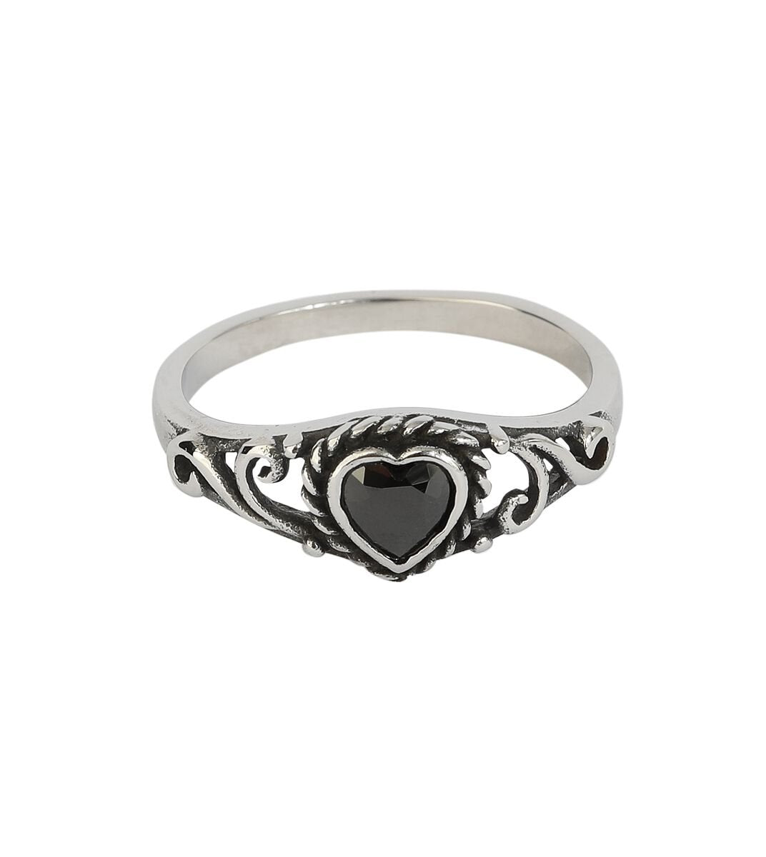 Bague Gothic de etNox - Black Heart - pour Femme - noir/argent - etNox