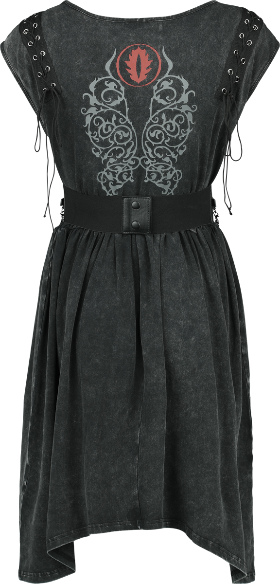 Robe mi-longue Gothic de Le Seigneur Des Anneaux - Mordor - M à L - pour Femme - noir - Le Seigneur Des Anneaux - View 2