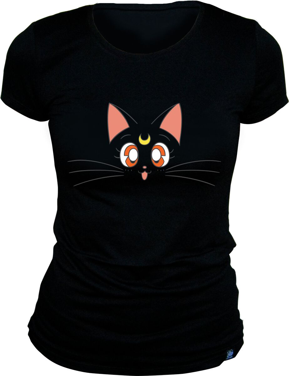 T-Shirt Manches courtes  de Sailor Moon - Luna - S - pour Femme - noir - Sailor Moon
