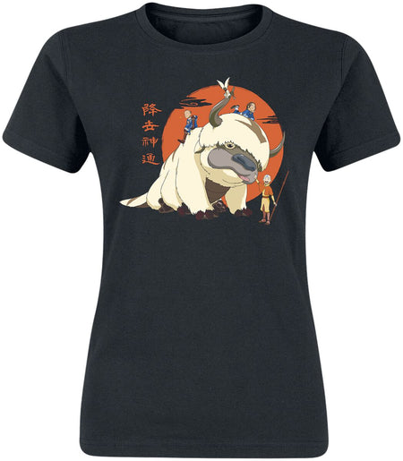 T-Shirt Manches courtes  de Avatar - Le Dernier Maître De L'Air - Appa - M à L - pour Femme - noir - Avatar - Le Dernier Maître De L'Air